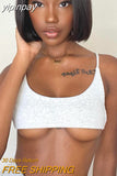 yipinpay Cami Top Rib Knit Top Women Cut Out Crop Top Summer Clothes Slim Solid U Neck Vest Backless Camisole Streetwear Sport Tops