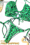 Yipinpay Leopard Bikini 2023 Micro Bikini Set Push Up Thong High Cut Swimwear Women Mini Swimsuit Female Bathing Suit