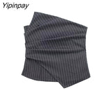 Yipinpay Fashion Ladies Striped Corset Wrap Chest Tops Casual Backless Sleeveless Sexy Asymmetrical Summer Causal Sling Tops