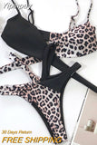 Yipinpay Leopard Bikini 2023 Micro Bikini Set Push Up Thong High Cut Swimwear Women Mini Swimsuit Female Bathing Suit