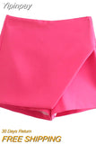 Yipinpay High Waist Green Shorts Women Summer Skirt Shorts Woman Asymmetric Skort Fashion Casual Shorts Y2k Streetwear Short Pants