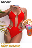 Yipinpay Women One Piece Swimsuit Push Up Female Swimwear Swimming Suit Bandage High Cut Bathing Suit Monokini BeachwearBodysuit