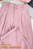 yipinpay Crimping High Waist Pants for Womens 2023 Korean Fashion Casual Harem Pants Female Loose Elegant Chic Trousers Ladies