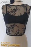 yipinpay Sexy See Through Aesthetic Lace Short Sleeve T Shirt Streetwear Y2K Women Clothes Club Party Crop Tops Tees Sumemr 2023