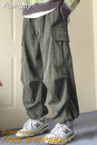 Yipinpay Winter Corduroy Pants Men Fashion Oversize Pocket Cargo Trousers Streetwear Hip Hop Loose Straight Pants Male Joggers