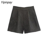 Yipinpay Spring Summer Women Fashion Shorts 2023 Female Vintage High Waist Streetwear Female Elegant Mini Shorts