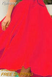 Yipinpay Women High Waist Flared Pleated Long Gypsy Bandage Solid color Fashion Lovely Maxi Skirt Full Length