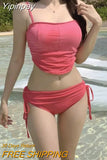 Yipinpay New Women's Swimsuit Two-piece Swimwear 2023 Women Bikinis Sets Korea Multi Color Sexy Gather Split Beach Female Swimsuit