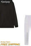 Yipinpay Tracksuit Women Two Piece Set Autumn Winter Loose Hood Sweatshirt Pullover Pants Suit Streetwear Casual Female Sportswear