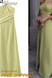 Yipinpay Halter Long Dress Women Summer Backless Dress Woman Off Shoulder Elegant Party Dresses For Women 2023 Sexy Evening Dresses