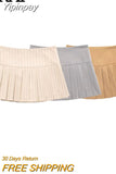 Yipinpay Pleated Skirt Shorts Women High Waist Skorts For Women Streetwear Short Skirts Woman Fashion 2023 School Grey Mini Skirt