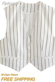 Yipinpay TRAF 2023 Fashion Striped Woman Pants Sets Women's Blazer + Pants Two Piece Set for Women Chic Elegant Ladies Trouser Sets