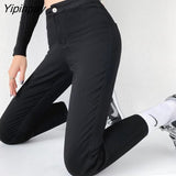 Yipinpay Black Skinny Stretch Mom Jeans High Waist Plus Up Pencil Pants Woman Denim Pantalones De Mujer Autumn Winter