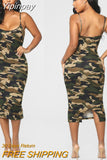 Yipinpay Fashion Summer Dress Fashion Camouflage Womens Bodycon Sleeveless Sundress Ladies Summer Beach Casual Party Dress