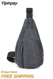 Yipinpay New Casual Men Vintage Canvas Zipper Hiking Bicycle Waist Packs Fanny Pack Pouch Bags