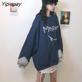 Yipinpay NEW Spring Autumn Women Hoodie Harajuku Korean Style Fashion Causal Cute Sleeve Oversize Female Hoodies Tops Kawaii