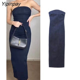 Yipinpay 2023 Women New Sexy Elastic Denim Dresses Spring Summer Elegant Sleeveless Slim Fit Party Vestidos High Street Outwear