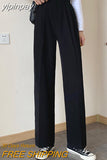 yipinpay Suit Pants for Women Elegant Slim Casual Loose Back Elastic Band Ladies Pants Korean Fashion Luxury Black Trousers