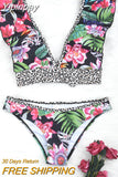 Yipinpay Up Women Swimsuit 2023 High Waisted Bikinis Sexy Bikini Set Ruffle Swimwear For Women Bathing Suit Beachwear Swimming Suits