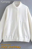 Yipinpay Oversize Bomber Jacket Women Beige Baseball Jackets For Women 2023 Long Sleeve Spring Jacket Woman New In Outerwears 0406