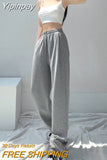 Yipinpay Baggy Joggers Women Summer Loose Thin Drawstring Sweatpants Casual Straight Sporty Pants Streetwear New