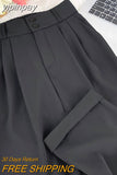 yipinpay Crimping High Waist Pants for Womens 2023 Korean Fashion Casual Harem Pants Female Loose Elegant Chic Trousers Ladies