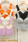 Yipinpay Women Sexy Tank Tops With Chest Pad Y2K Club Outwear Female Vest Soft Casual Summer Basic Bralette Tees Crop Top Girls
