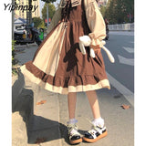 Yipinpay College Style Dress Women New Patchwork Summer Dress New Japanese Sailor Collar Mini Dress Female