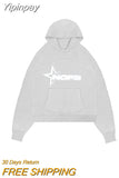 Yipinpay Graphic Hoodies Women Men Hip Hop Casual Loose Hood Shirt Harajuku Streetwear Punk Long Sleeve Pullover Y2K Sweatshirts
