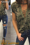 Yipinpay Shirt Camouflage Colorful Tops Fashion Women's Clothing Summer Ladies Short Sleeve Loose T Shirts Women Summer 2023