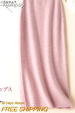 Yipinpay Winter Cashmere Knitted long skirts for women y2k fashion Mid-Length High Waist A-line Skirts Female Wool Bottoms 2023
