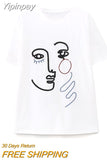 Yipinpay Fashion Print Woman T-shirts O-Neck Women's T-shirts Summer 2023 Short Sleeve Tee Ladies Casual Graphics t Shirts Top New