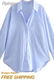 Yipinpay 2023 Women Shirt Multicolour Button Up Shirt Women Summer Long Sleeve Top Female Streetwear Oversize Shirts And Blouses
