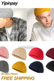 Yipinpay New Knitted Hats For Women Skullcap Men Beanie Hat Winter Retro Brimless Baggy Melon Cap Hi pop Fisherman Beanies Hats Men