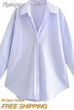 Yipinpay 2023 Women Shirt Multicolour Button Up Shirt Women Summer Long Sleeve Top Female Streetwear Oversize Shirts And Blouses