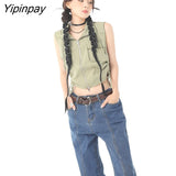 Yipinpay Autumn Winter Stretch High Waist Wide Leg Jeans Woman Blue Casual