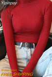 Yipinpay Turtleneck Sweater Women Autumn Casual Thin Long Sleeve Tops Base Knitted Sweaters Solid Color Slim Stretch Pullovers