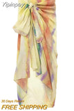 Yipinpay Tie Dye Pareo Wrap Skirt Woman Print Summer Beach Skirt Women High Waist Midi Skirt Woman Fashion Streetwear Women's Skirts