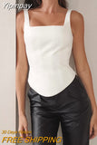 Yipinpay Casual White Tank Corset Tops Women Square Collar Sexy Triangle Sleeveless Camis Office Lady Black Summer Tops 2023