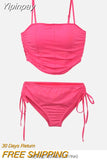 Yipinpay New Women's Swimsuit Two-piece Swimwear 2023 Women Bikinis Sets Korea Multi Color Sexy Gather Split Beach Female Swimsuit
