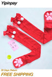 Yipinpay Lolita Thigh High Socks Women Kawaii Harajuku Stockings Female Lingerie 3D Cat Claw Long Socks Sexy Compression Stockings