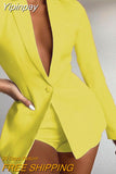Yipinpay Spring Summer Elegant Women Suits with Shorts Loose Shorts and Blazer 2 Piece Set Shorts Suit Blazer Set for Women Outfit
