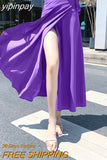 yipinpay Women Wrap Skirt Summer Beach Boho Sexy Casual One-piece Midi Skirts Korean Fashion Solid Color Chic Faldas 9 Colors