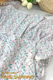 yipinpay 2023 Summer Chiffon Skirts Women Kawaii Korean Casual Elegant High Waist A-line Skirt Female Floral Print Sweet Faldas