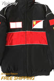 Yipinpay Embroidery Riding Suit Women American Racing Suit Jackets F1 Motorcycle Locomotive Coat Loose Casual Cotton Men Clothes