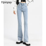Yipinpay High Waist Stretch Flare Skinny Denim Jeans Womens