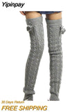 Yipinpay Women Long Knitted Socks Female Lingerie Thigh High Socks Harajuku Sexy Compression Stockings for Women Fall Winter 2023