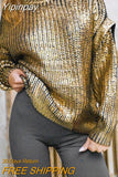 Yipinpay Color O Neck Sweaters Women Lantern Sleeve Knit Pullover Chic Thick Warm Oversized Loose Pullover Ladies Casual Knitwear