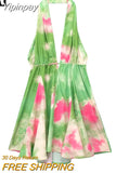 Yipinpay Print Halter Mini Dress Woman Sexy Backless Dress Women Summer Off Shoulder Short Dresses For Women Beach Party Dresses