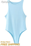 Yipinpay 2023 Fashion Bodysuit Women Summer Multicoloured O-Neck Sexy Woman Jumpsuit Tops Ladies Casual Skinny Bodysuit Romper